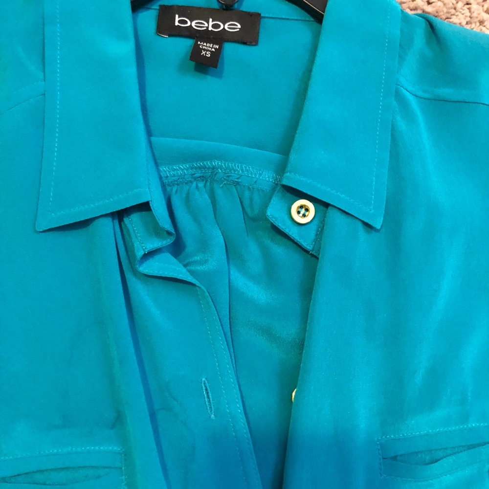 Bebe Turquoise Button Up - Picture 3 of 4